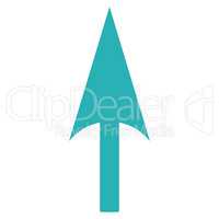 Arrow Axis Y flat cyan color icon