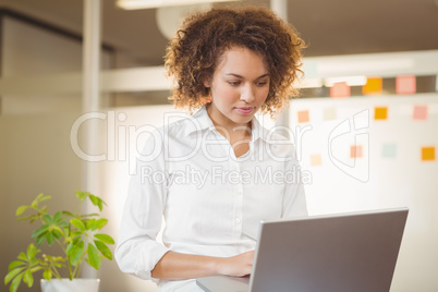 Businesswoman using laptop