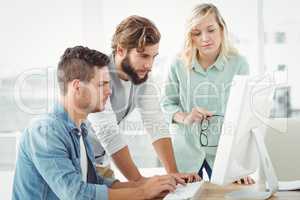 Business people working on computer