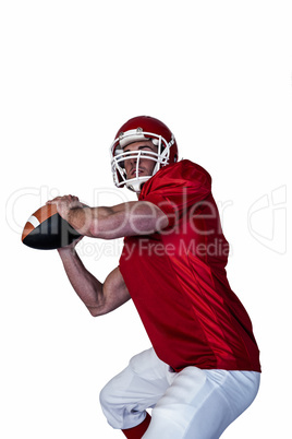 Rugby player preparing to throw the ball