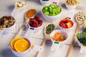 Portion cups of healthy ingredients