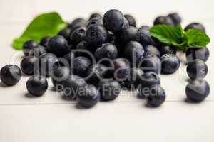 Fresh blueberries in close up