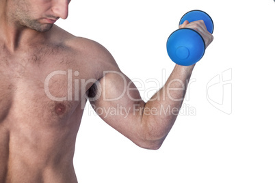 Man lifting dumbbell