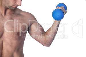 Man lifting dumbbell