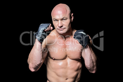 Portrait of fighter with gloves