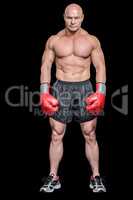 Full length portrait of musular boxer