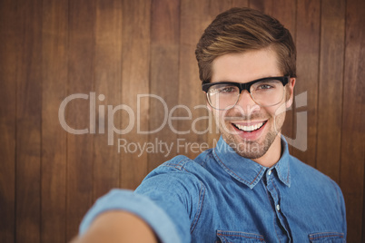Portrait of happy man wearing eye glasses
