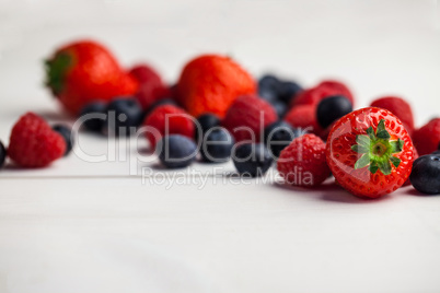 Fresh berries in close up