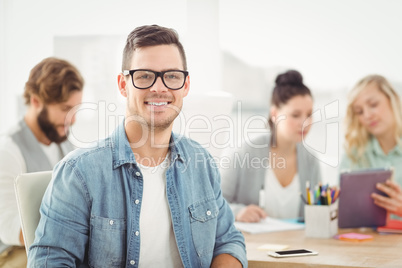 Portrait of smiling man wearing eyeglasses Portrait of smiling man wearing eyeglasses