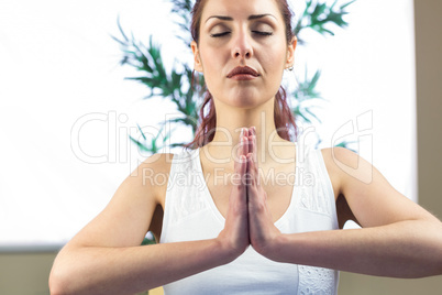 Peaceful woman with eyes closed