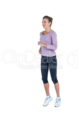 Young beautiful woman jogging