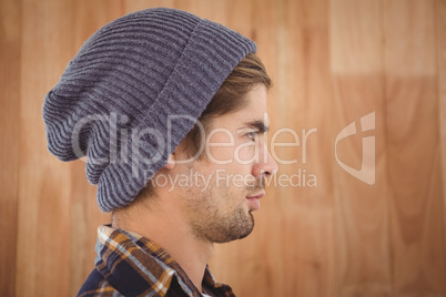 Profile view of confident hipster