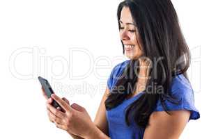 Cute woman using her smartphone