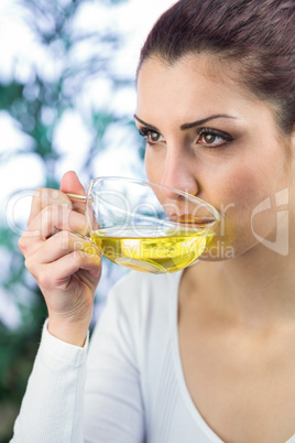 Woman drinking herbal tea