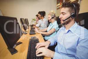 Executives working in call center