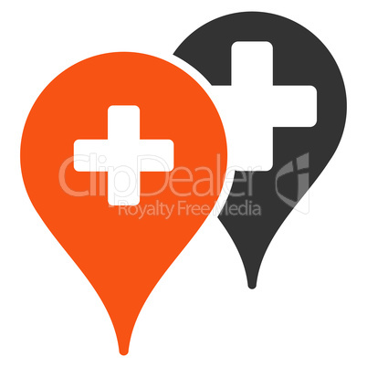 Medical Map Markers Icon