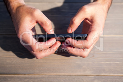 Person holding smartphone