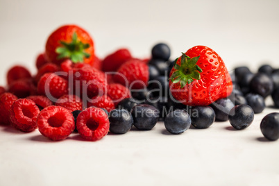 Fresh berries in close up