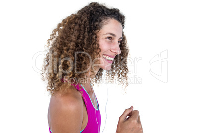 Beautiful happy woman jogging Beautiful happy woman jogging