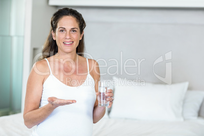 Portrait of woman with antibiotics