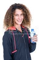 Young woman holding water bottle