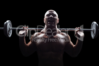 Aggressive man lifting crossfit