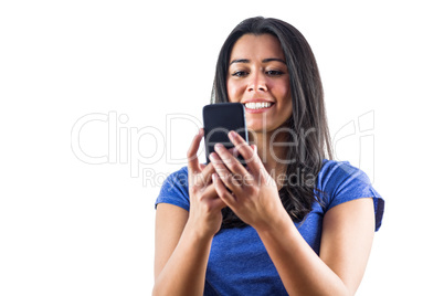 Cute woman using her smartphone