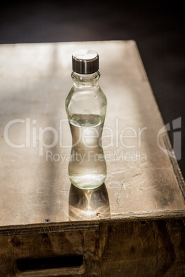 Water bottle on plyo box