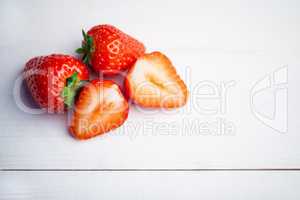 Fresh strawberries in close up