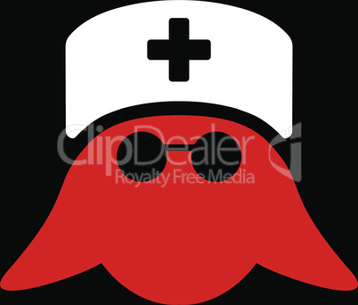 bg-Black Bicolor Red-White--medical nurse head.eps