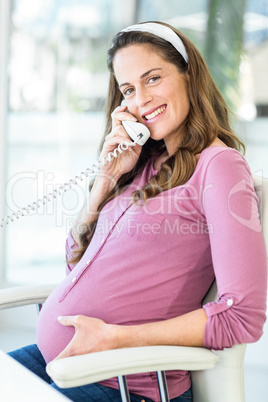 Portrait of businesswoman on phone call