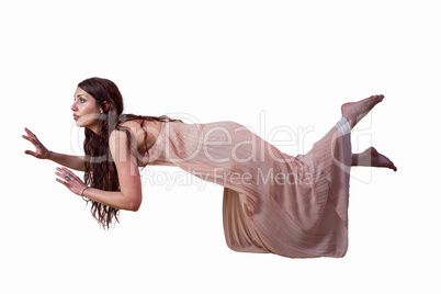 Full length of woman levitating