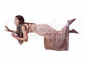 Full length of woman levitating