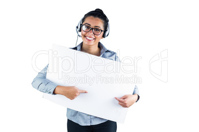 Smiling businesswoman wearing headset Smiling businesswoman wearing headset