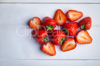 Fresh strawberries in close up