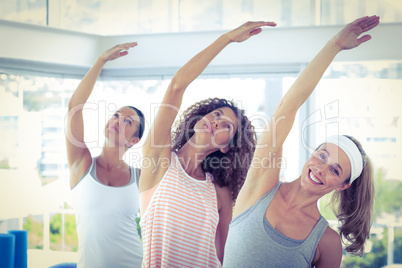 Sport women with arm raised