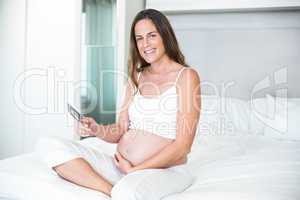 Portrait of woman with ultrasound scan