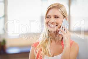 Beautiful businesswoman talking on phone