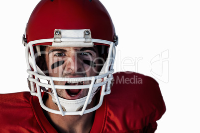 Portrait of rugby player screaming