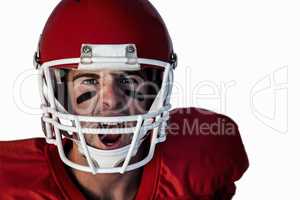 Portrait of rugby player screaming