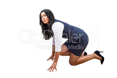 Woman in position to run
