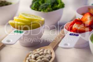Portion cups of healthy ingredients