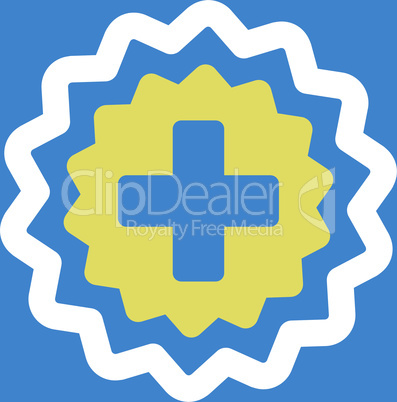 bg-Blue Bicolor Yellow-White--medical cross stamp.eps