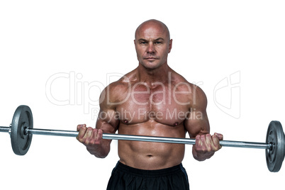 Portrait of bodybuilder lifting crossfit