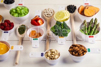 Portion cups of healthy ingredients