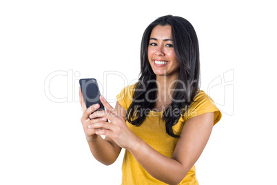 Cute woman using her smartphone Cute woman using her smartphone