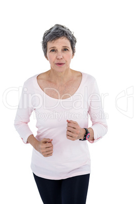 Mature woman jogging