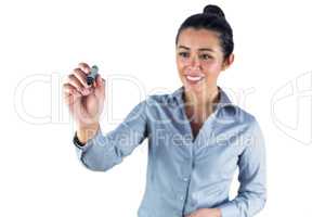 Woman about to draw with a marker