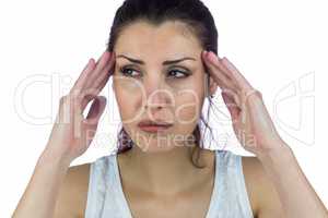 Stressed woman suffering from headache