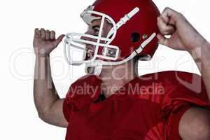 Rugby player cheering